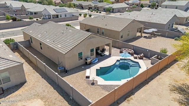 aerial view featuring a residential view