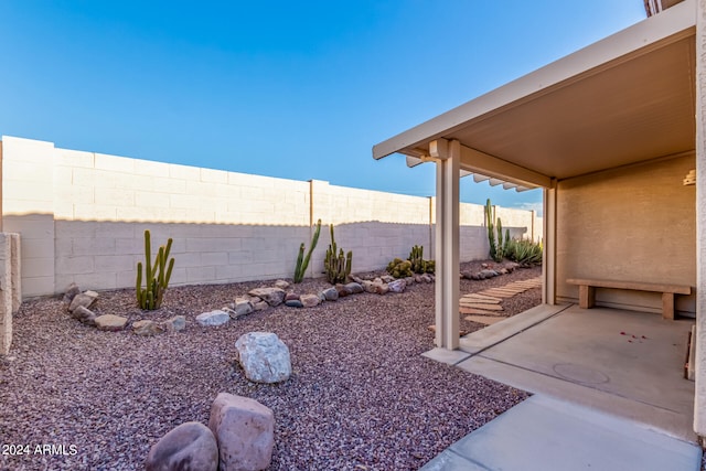 view of yard featuring a patio area