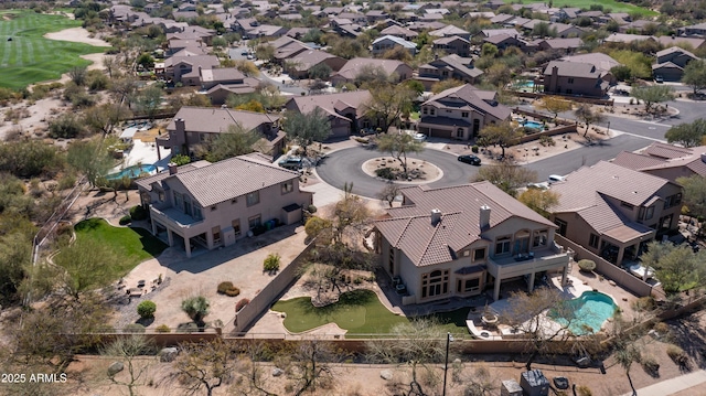 drone / aerial view with a residential view