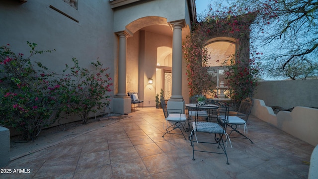 view of patio with outdoor dining space