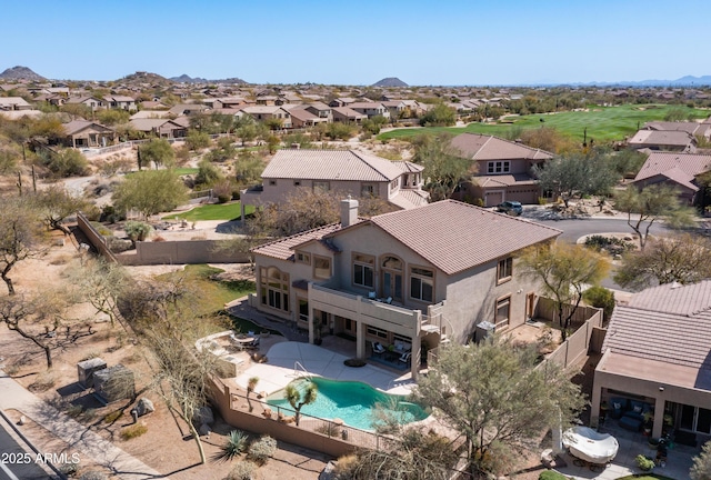 bird's eye view with a residential view