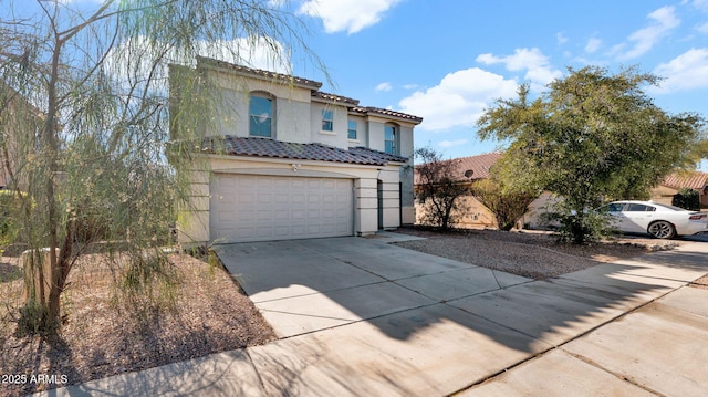 view of front of home with a garage