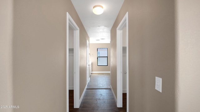 hall featuring dark hardwood / wood-style flooring