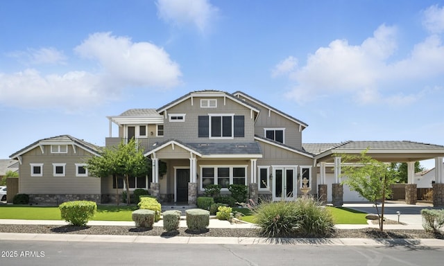 2822 E Constance Way, Phoenix, AZ 85042 - view of front facade with stone siding and a front lawn