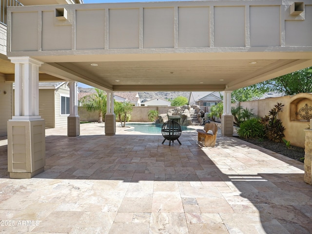 2822 E Constance Way, Phoenix, AZ 85042 - fenced backyard with a patio area and an outdoor fire pit