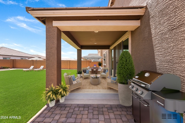 view of patio / terrace featuring area for grilling