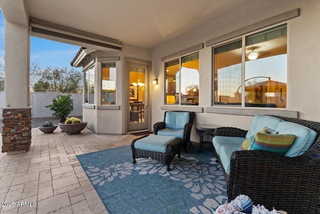 view of patio with fence