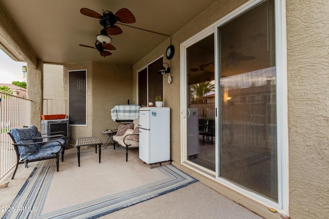 view of patio / terrace featuring a ceiling fan