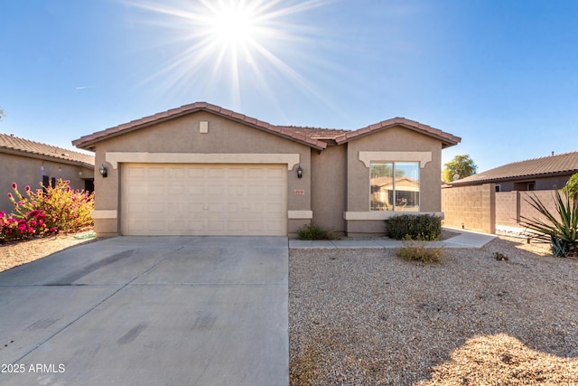 view of front of property featuring a garage