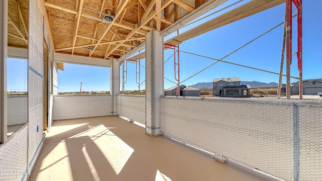 view of patio / terrace with a mountain view