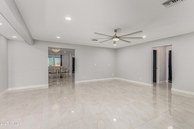 empty room featuring ceiling fan