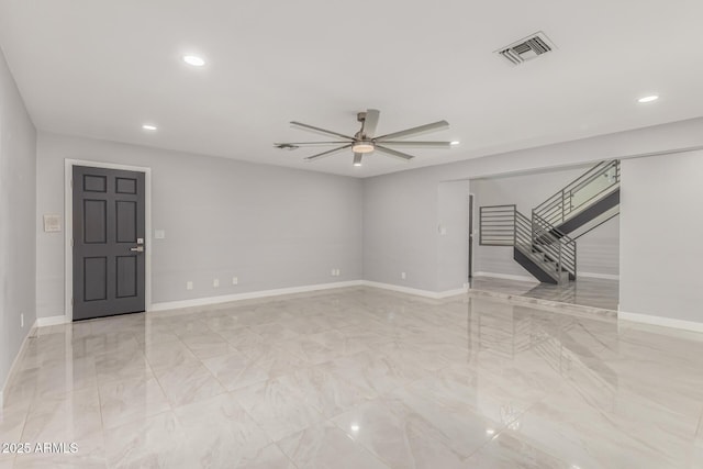 empty room with ceiling fan