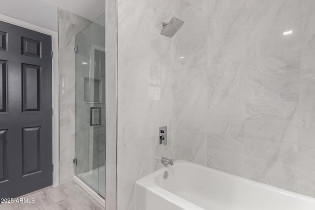 bathroom with independent shower and bath