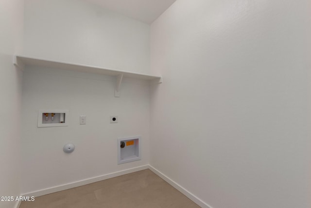 laundry room featuring electric dryer hookup, hookup for a washing machine, and hookup for a gas dryer