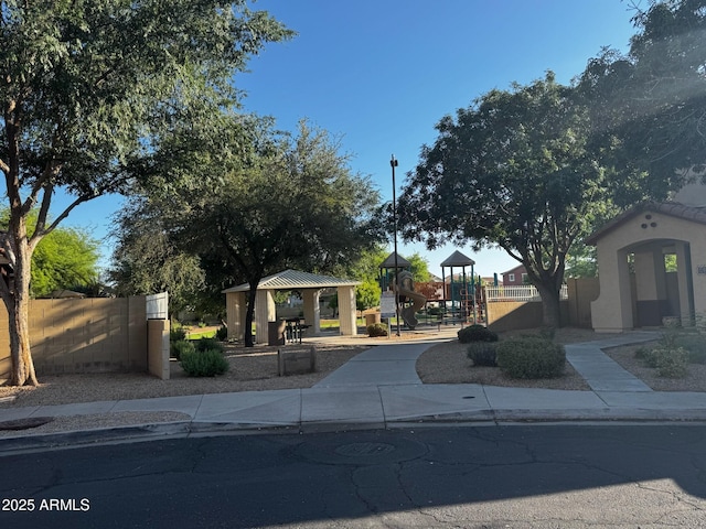 876 S Colonial Dr, Gilbert, AZ 85296 - view of front of house with a gazebo and stucco siding