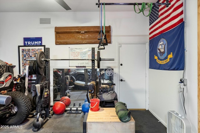 garage with visible vents