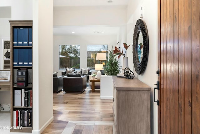 entrance foyer featuring light wood-style flooring