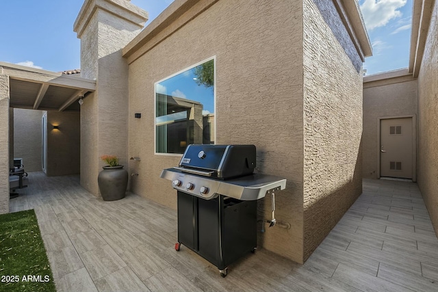 view of patio with grilling area