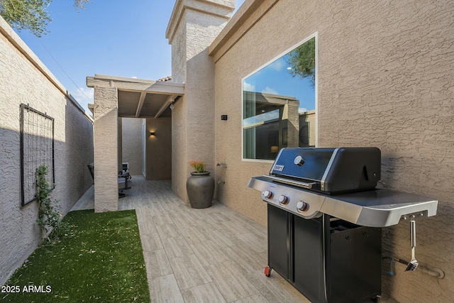 view of patio featuring area for grilling