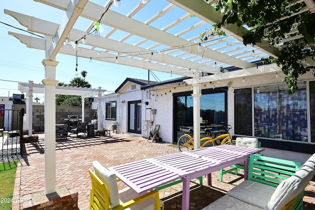 view of patio with a pergola