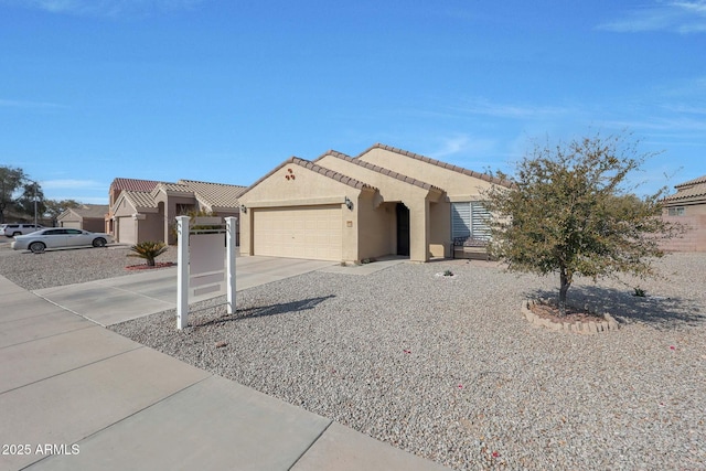 view of front of house with a garage