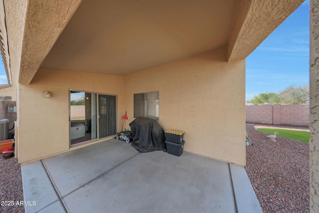 view of patio with area for grilling