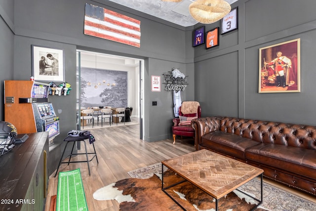 living room featuring hardwood / wood-style flooring