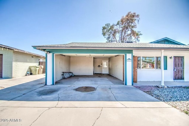 garage with driveway