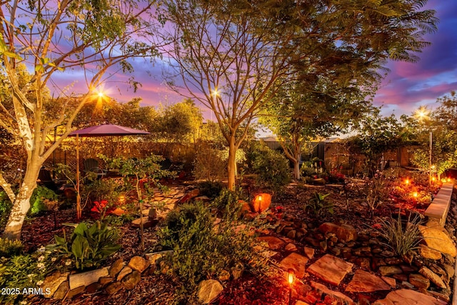 exterior space featuring a fenced backyard