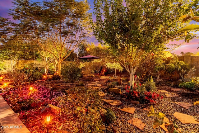 view of yard with fence