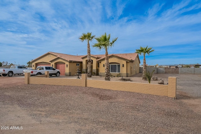 view of front facade with a garage