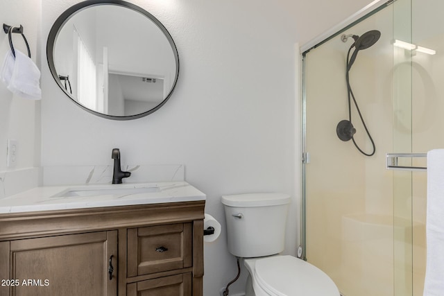 2326 E Spruce Dr, Chandler, AZ 85286 - full bathroom with toilet, vanity, and a stall shower