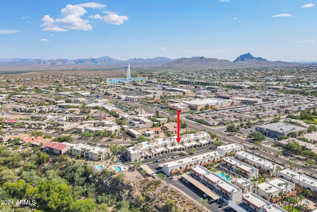 aerial view featuring a mountain view