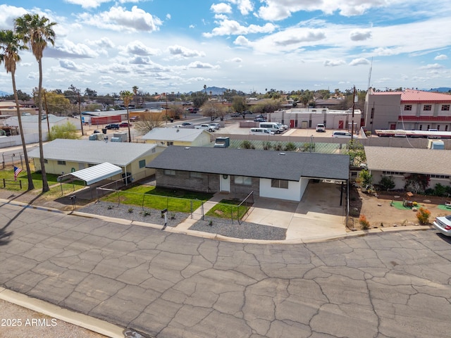 drone / aerial view with a residential view