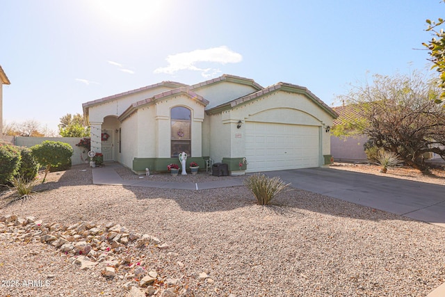 view of front of house with a garage