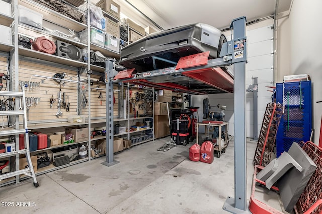 storage featuring a garage