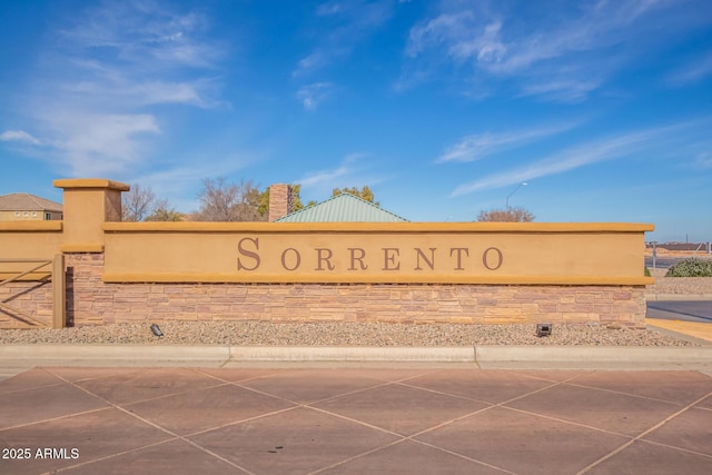 view of community sign