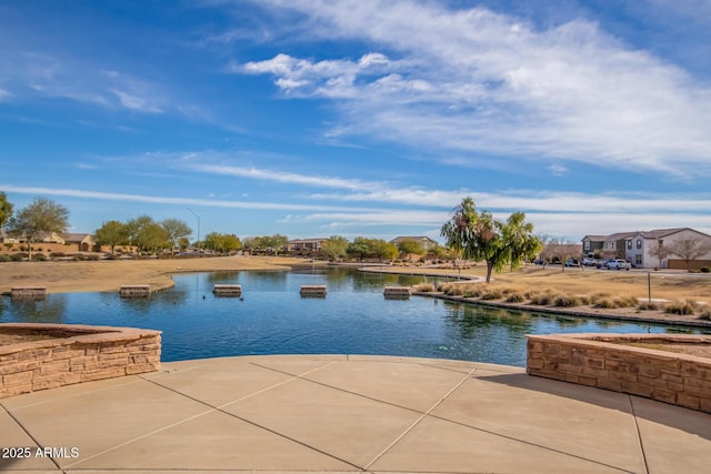 exterior space featuring a water view