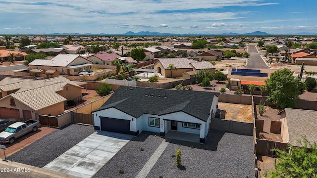 drone / aerial view with a mountain view