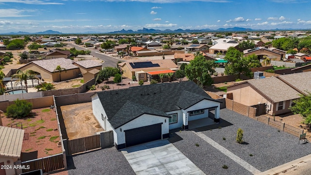 aerial view with a mountain view