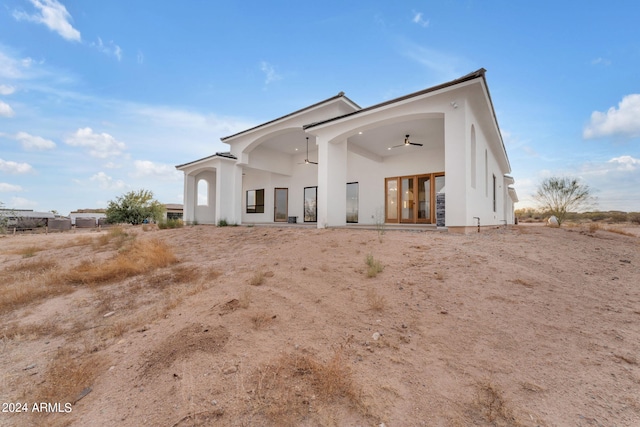 back of property with french doors