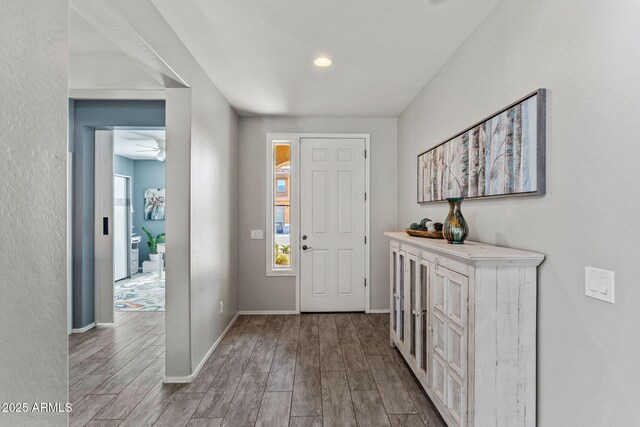 entrance foyer with wood-type flooring