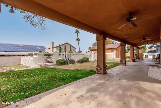 view of patio / terrace with ceiling fan