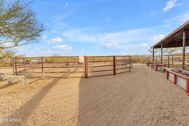 exterior space with a rural view