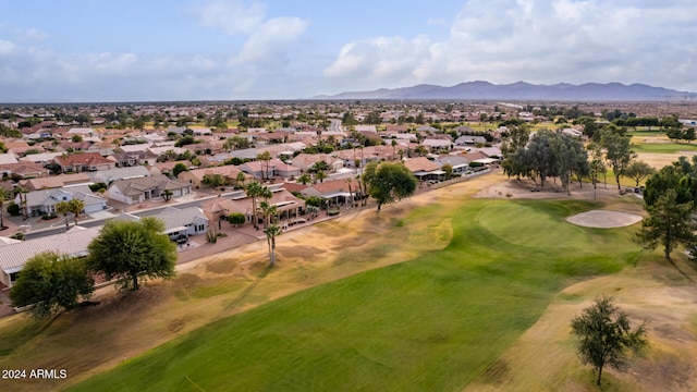 drone / aerial view featuring a mountain view