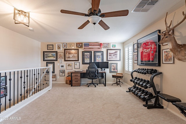 12238 W Patrick Ct, Sun City, AZ 85373 - carpeted office with ceiling fan and baseboards