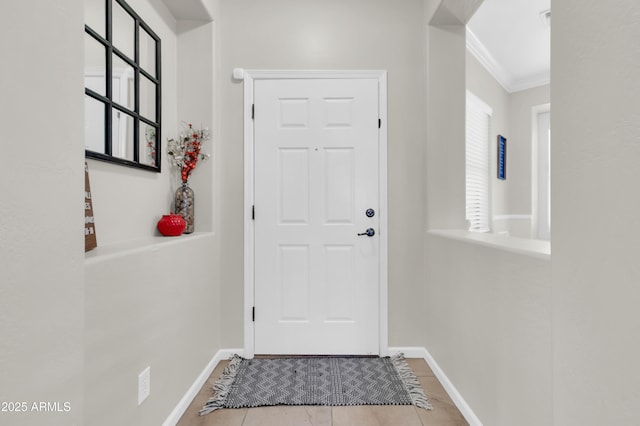 3029 E Patrick St, Gilbert, AZ 85295 - entryway with ornamental molding, tile patterned floors, and baseboards