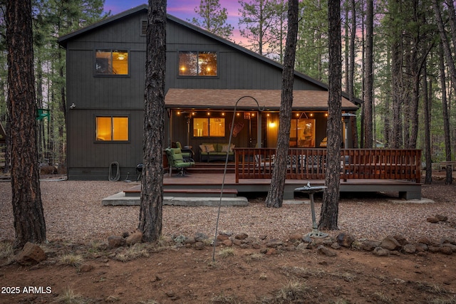 6523 Wild Cat Way, Pinetop, AZ 85935 - rear view of house with a deck