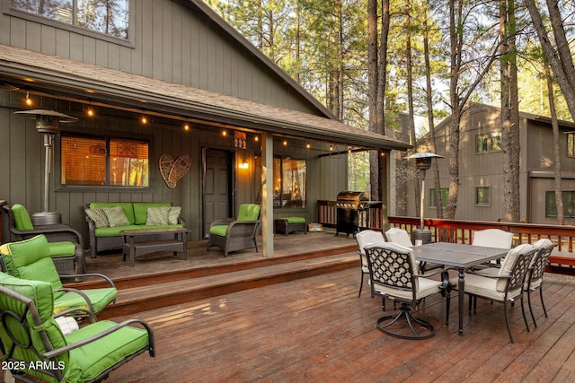 6523 Wild Cat Way, Pinetop, AZ 85935 - deck with an outdoor hangout area, outdoor dining area, and grilling area