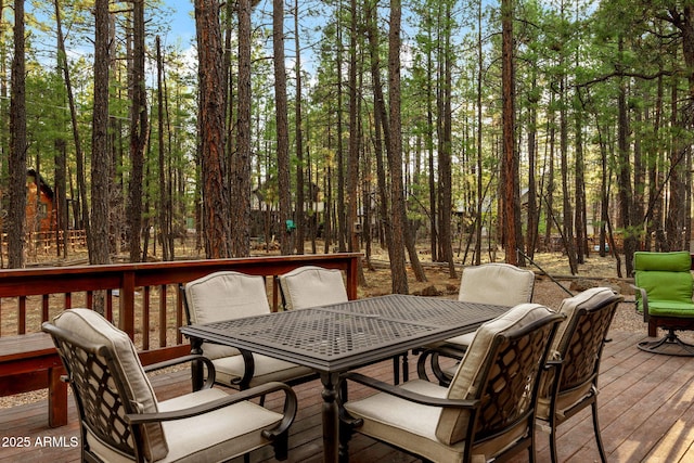 6523 Wild Cat Way, Pinetop, AZ 85935 - wooden deck with outdoor dining space